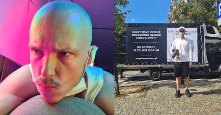 Krzysztof Gonciarz odpowiada na homofobiczne auta jeżdżące po Warszawie... WŁASNĄ CIĘŻARÓWKĄ. "Nie do wiary, że to jest LEGALNE"