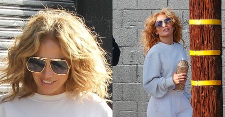 Wyluzowana Jennifer Lopez BEZ PIERŚCIONKA ZARĘCZYNOWEGO mknie do studia nagraniowego (ZDJĘCIA)