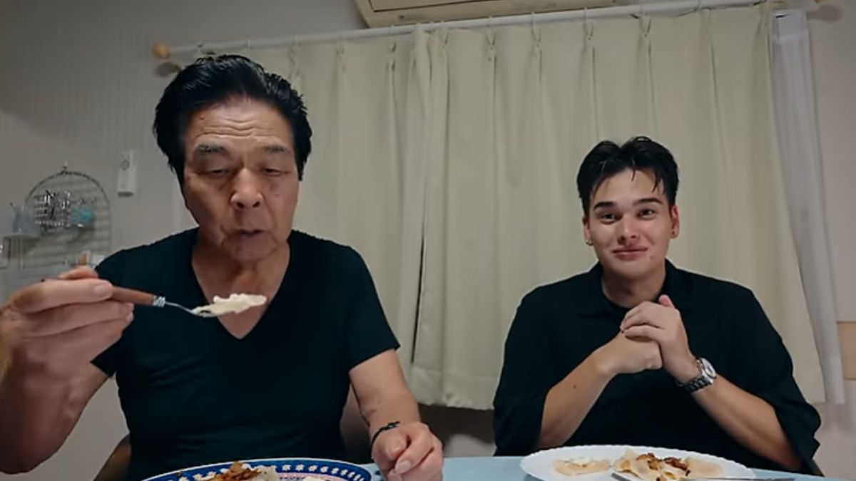 Youtuber Gabriel Hyodo poczęstował dziadka polskimi pierogami 
