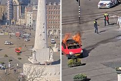 "Brzmiało to jak implozja". W Amsterdamie spłonął samochód