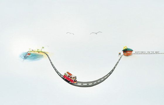 Seria zabawnych obrazków promuje McDonald's drive-through