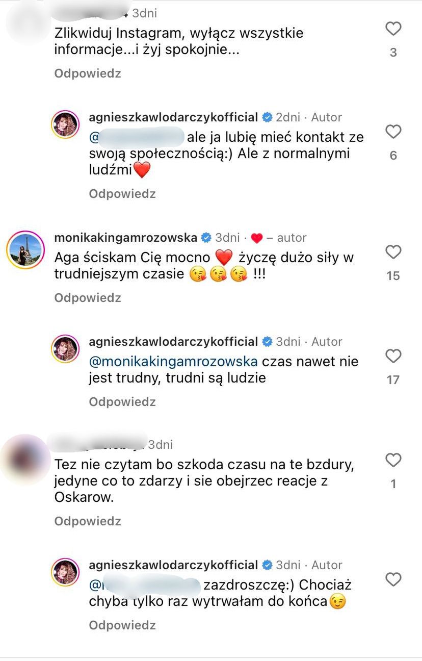 Internautka radzi Agnieszce Włodarczyk, by usunęła Instagram. Odpowiedziała