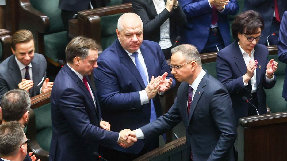 Inauguracyjne posiedzenie Sejmu X kadencji. Zbigniew Ziobro i Andrzej Duda