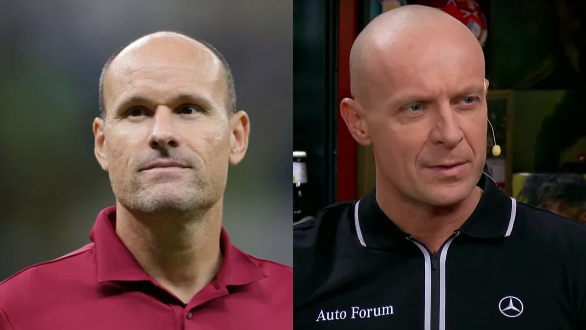 Na zdjęciu: Mateu Lahoz, Szymon Marciniak