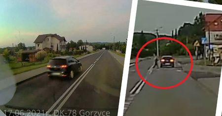 Pirat drogowy na Śląsku prawie staranował dziecko. Ale tego się nie spodziewał. Jest nagranie