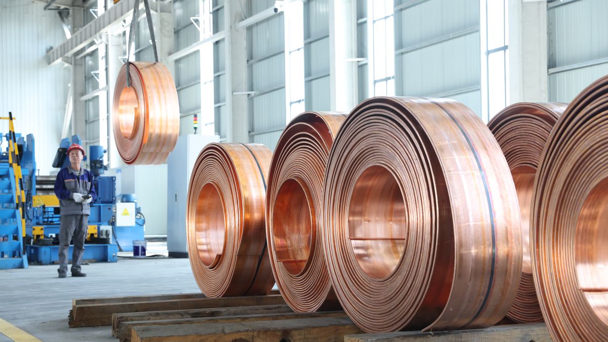 HUAI'AN, CHINA - APRIL 19, 2026 - A worker is processing copper products in the workshop of Jiangsu Boyuan Metal Technology Co., Ltd., in Huai'an City, Jiangsu Province, China on April 19, 2026. (Photo credit should read CFOTO/Future Publishing via Getty Images)
