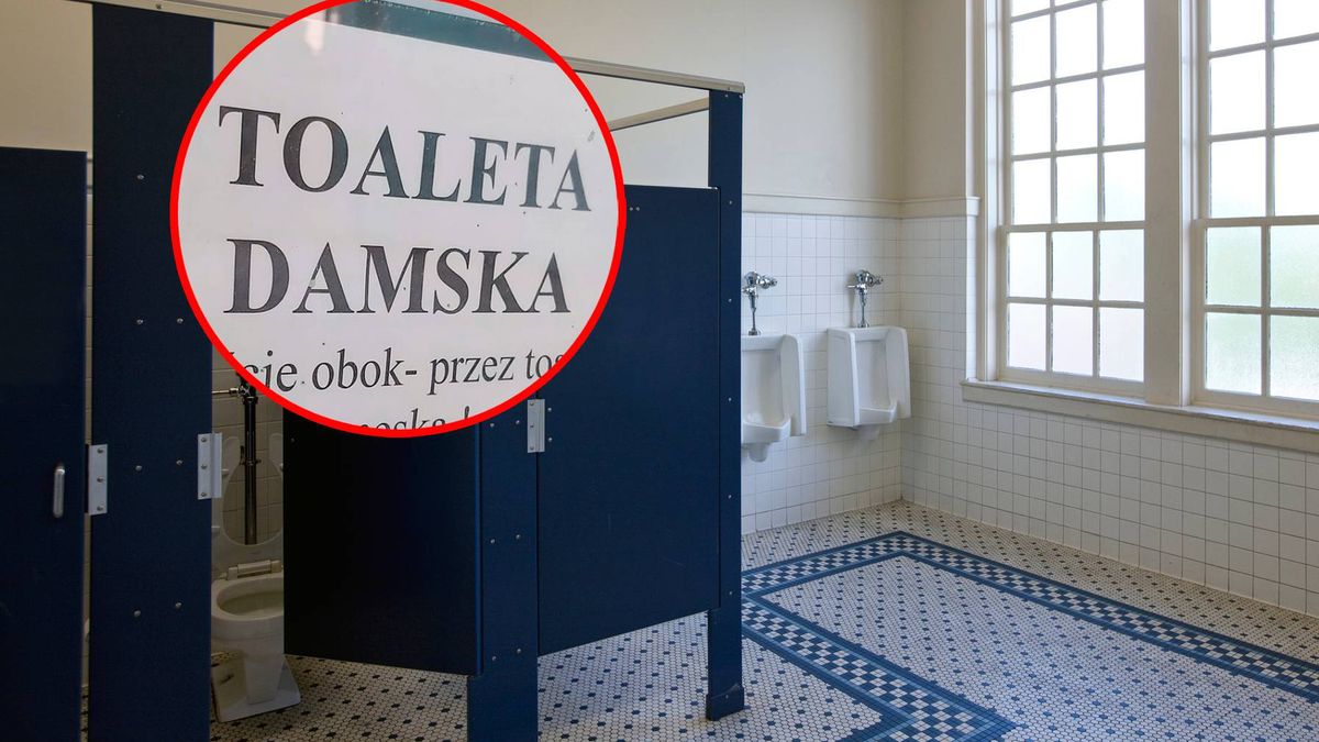 Skorzystanie z damskiej toalety było poprzedzone torem przeszkód 