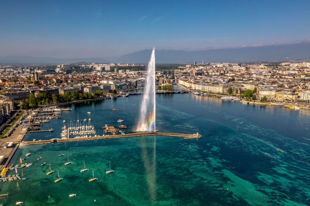 Fontanna Jet d'Eau Genewa.