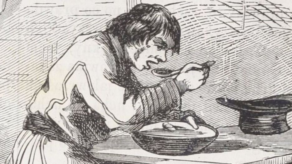 Chłop spożywający posiłek