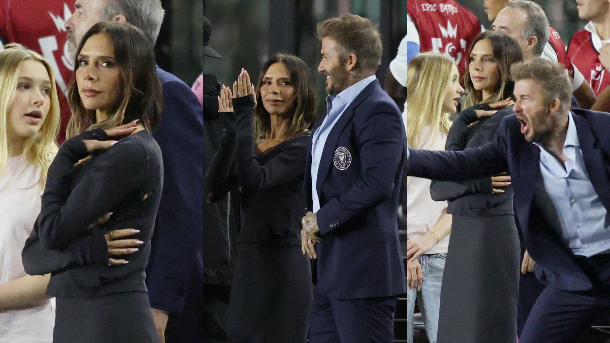 David Beckham emocjonuje się na meczu