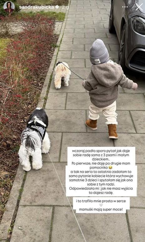 Wpis Sandry Kubickiej na Instagramie
