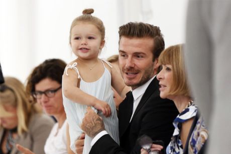 David Beckham z córeczką na pokazie Victorii!
