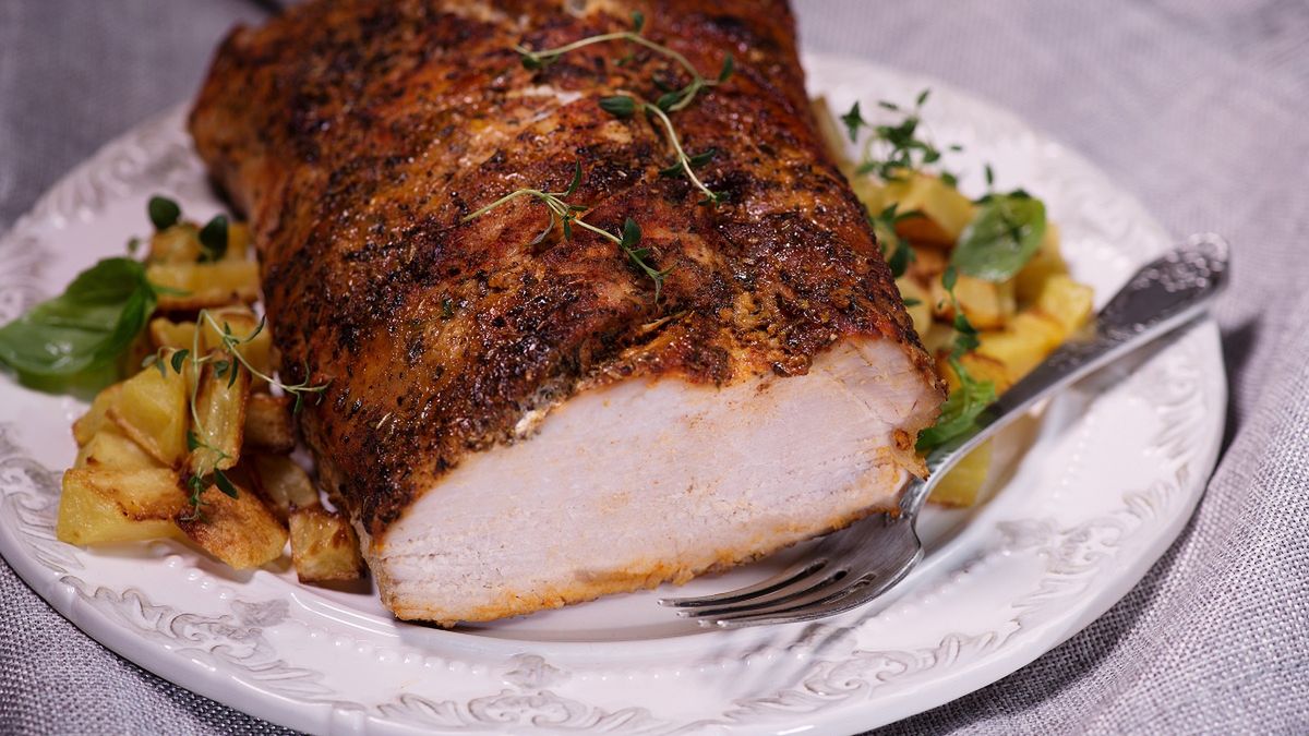 Kamila Cyganek
schab, pieczony, z rusztu, ziemniaki, pieczarki, sos pieczarkowy, przyprawy, wieprzowina, danie, obiad, jedzenie