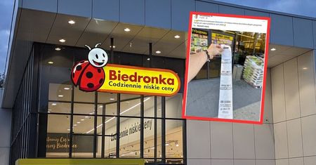 Paragon z Biedronki na 51 cm. Większość to vouchery. Klient osłupiał