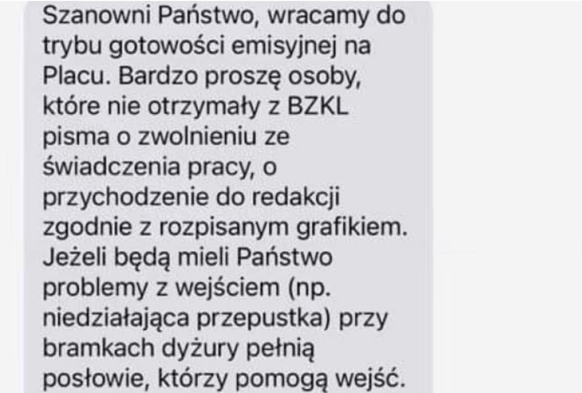 Wiadomość Pawła Hałasika do pracowników TVP