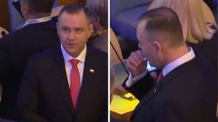 Zwracające uwagę zachowanie Nawrockiego w ONZ
