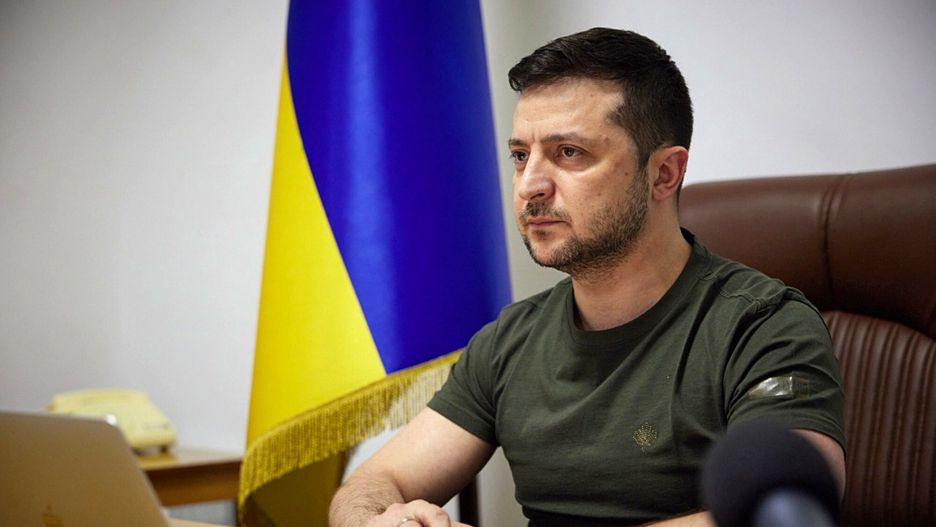 Wo?odymyr Ze?enski ??czy sie online z Izb? Gmin Wielkiej BrytaniiKYIV, UKRAINE - MARCH 8, 2022 - President of Ukraine Volodymyr Zelenskyy addresses the House of Commons of the UK, Kyiv, capital of Ukraine. The photo is courtesy of the Office of the President of Ukraine.UKRINFORM