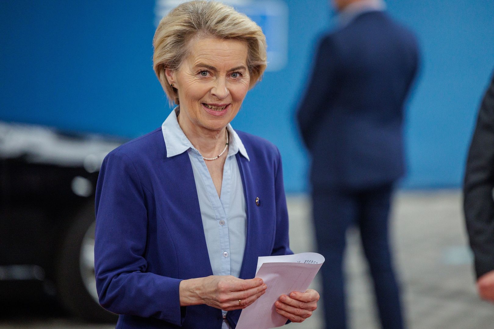 Serbian President Aleksandar Vucic visits Brussels
epa11987740 European Commission President Ursula von der Leyen arrives to meet European Council President Antonio Costa and the President of Serbia Aleksandar Vucic (both not pictured( at the EU Council in Brussels, Belgium, 25 March 2025.  EPA/OLIVIER MATTHYS 
Dostawca: PAP/EPA.
OLIVIER MATTHYS
European Union, EU, EU Council, meeting, diplomacy