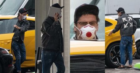 Zamaskowany Kuba Wojewódzki BEZ OCHRONY wozi się lamborghini za 1,5 miliona złotych i zasłania twarz laptopem (ZDJĘCIA)