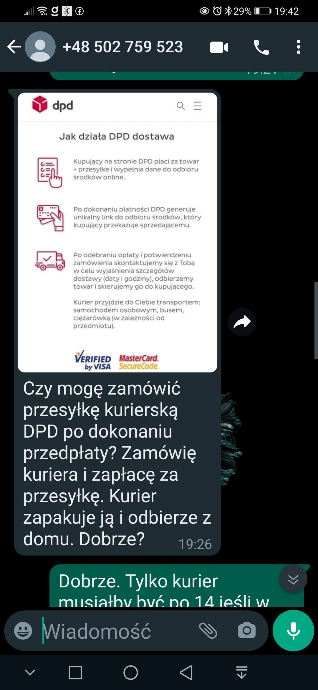 Oszustwo "na DPD dostawę"