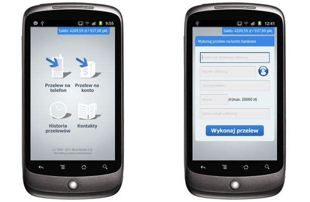 BlueCash na platformy mobilne 2