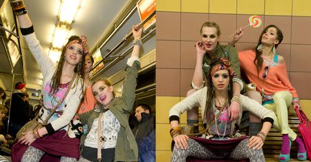 "Top modelki" wyginają się w metrze... (SEXY?)
