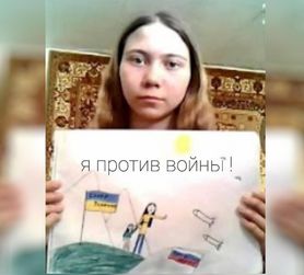 12-letnia Rosjanka narysowała to w szkole. Jej ojca aresztowano