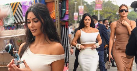 Kim i Khloe Kardashian buszują po targu w przerwie między weselnymi przyjęciami indyjskiego miliardera (ZDJĘCIA)