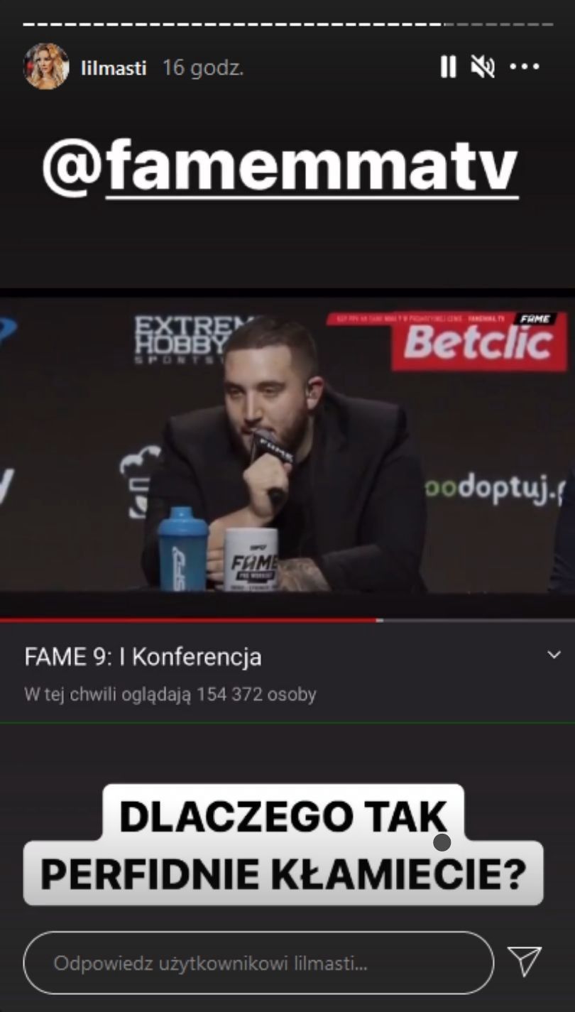 Fame MMA: Lil Masti odrzuciła propozycję walki z Martą Linkiewicz przez zbyt niską gażę? 