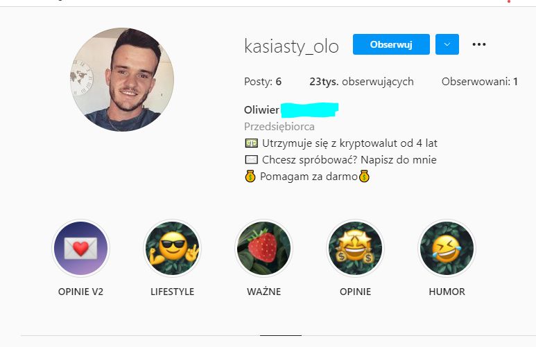 Profile na IG, które namawiają użytkowników do "szybkiego zarobku"