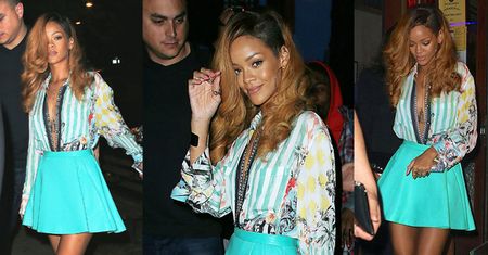 Rihanna W ROZPIĘTEJ KOSZULI... (ZDJĘCIA)