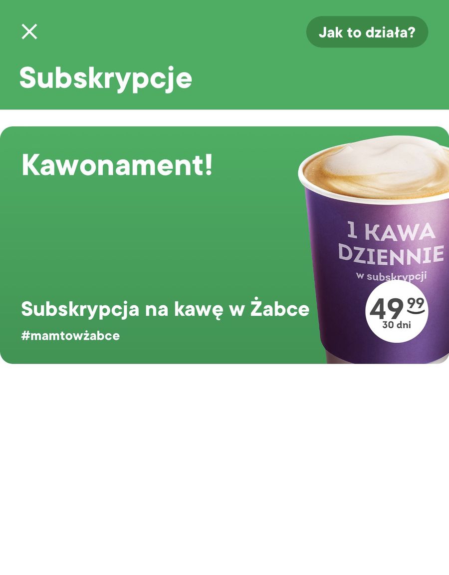 Żabka: Kawonament, abonament na kawę