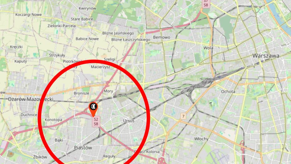 Wypadek na S2 w okolicach miejscowości Konotopa