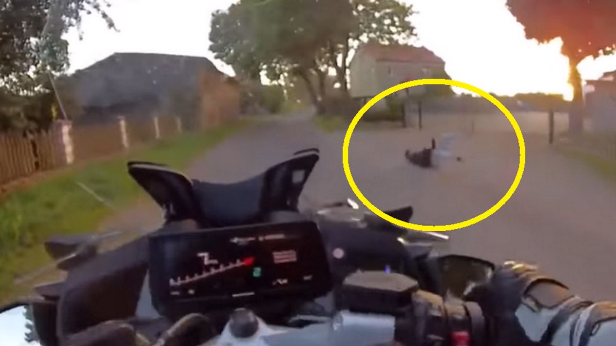 Motocyklista spadł z maszyny
