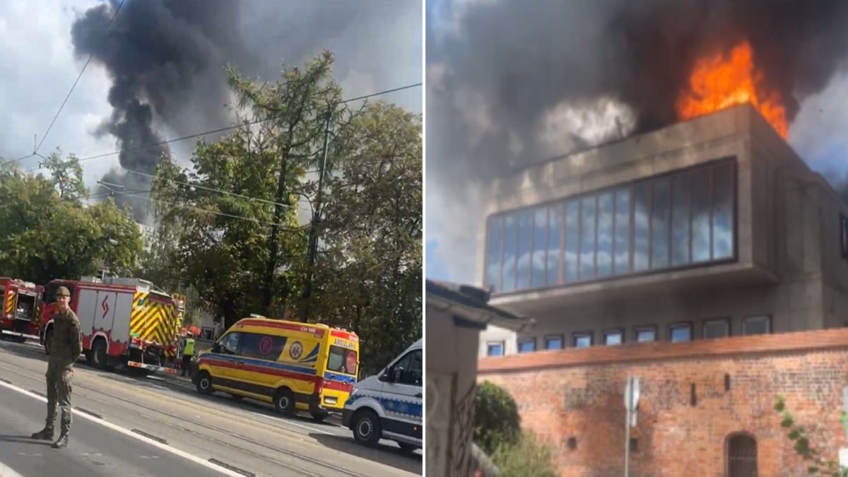 Pożar w centrum Torunia