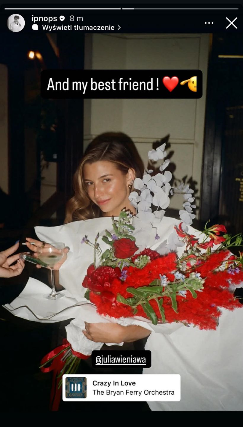 Kuba Karaś składa życzenia Julii Wieniawie