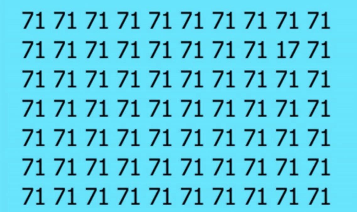 Find the number 17 in 10 seconds