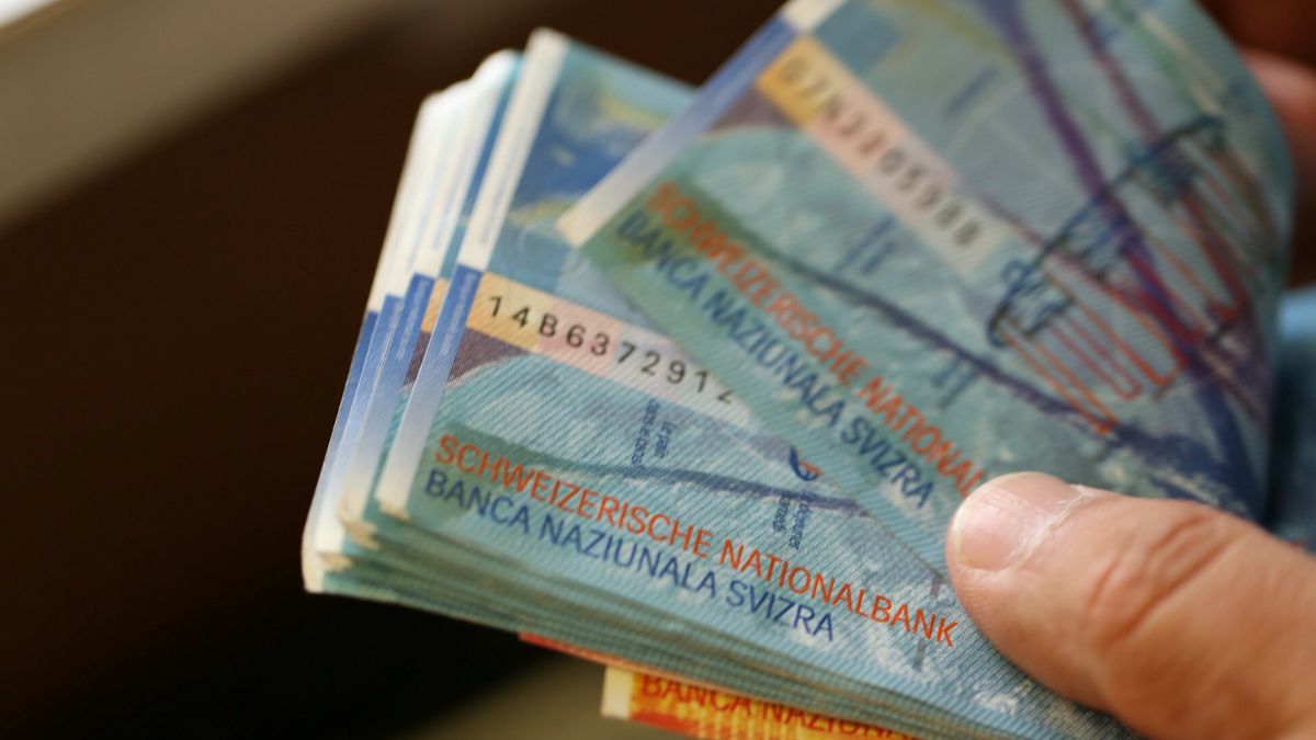 reporter9_baza05.07.2018 Zielona Gora Pieniadze banknoty N/z Franki szwajcarskie frank szwajcarski   fot. Piotr Jedzura/REPORTERPiotr Jedzura/REPORTER