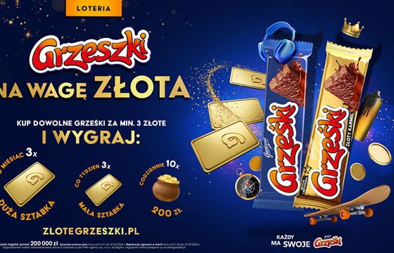 Grześki z nową kampanią promującą loterię „Grzeszki na wagę złota”
