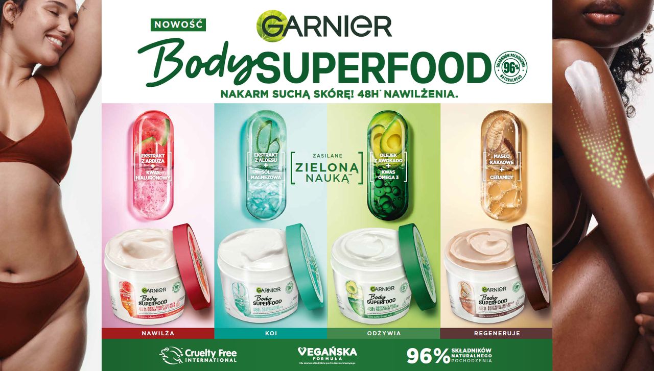 Apetyt na piękną skórę? Poznaj nową gamę do pielęgnacji ciała Garnier Body Superfood