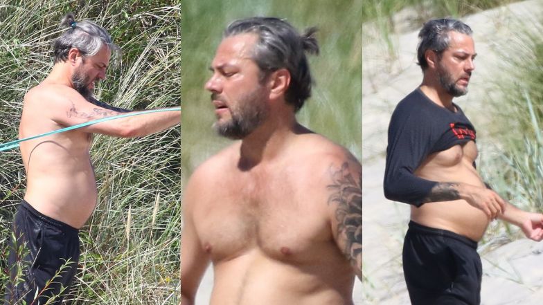 Olivier Janiak "przyłapany" podczas intensywnego treningu na plaży