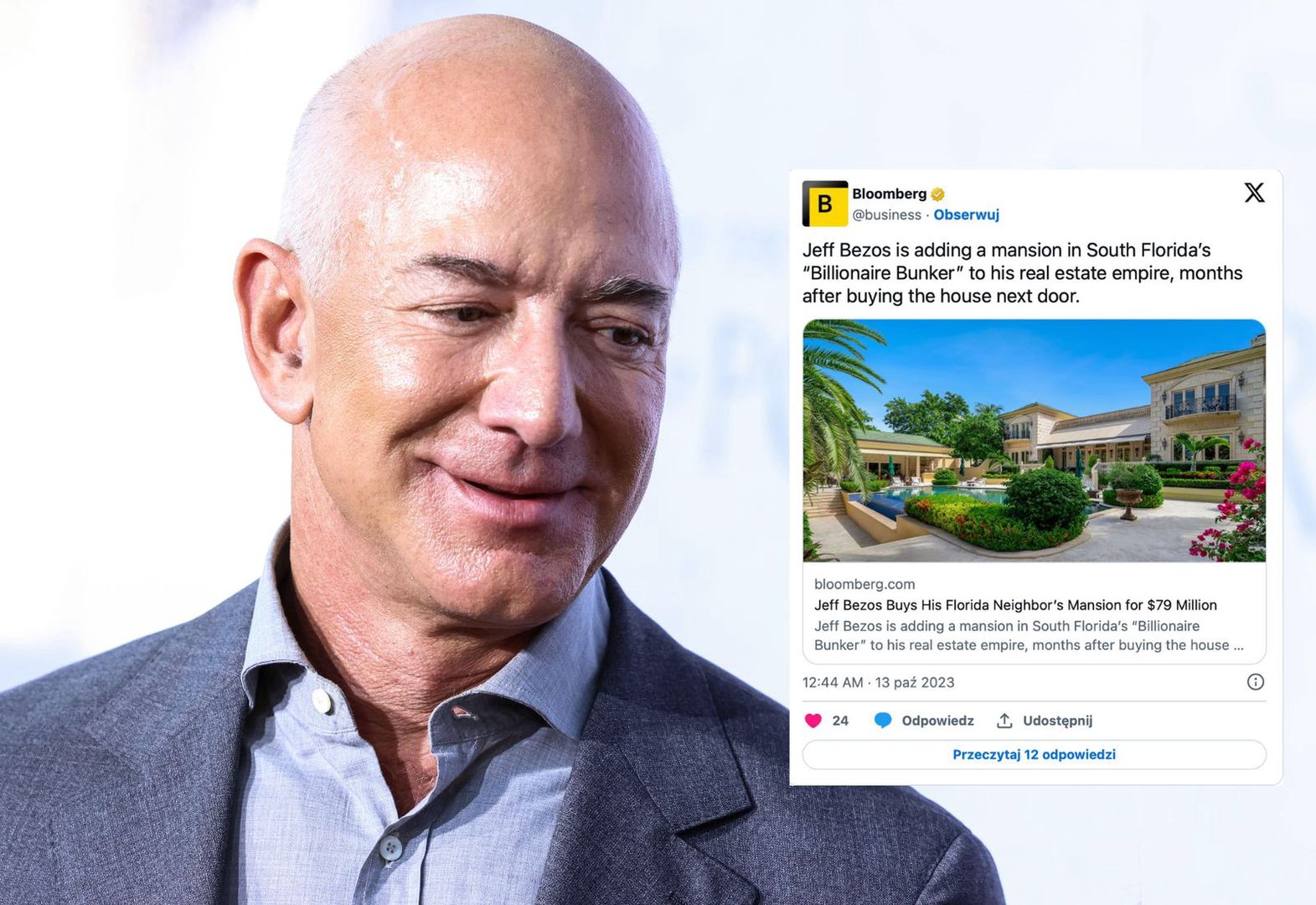 Jeff Bezos kupił kolejną posiadłość w "bunkrze miliarderów". Cena zwala z nóg