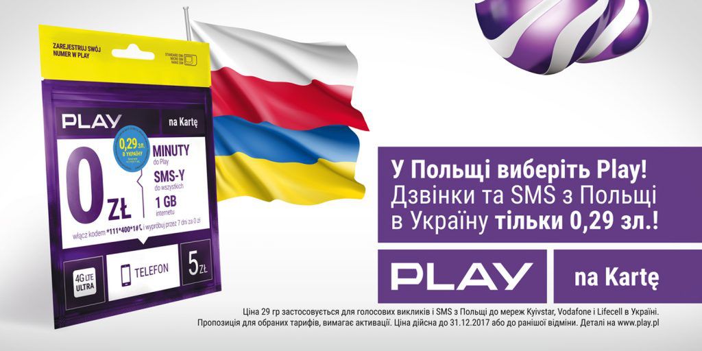 Najtańsze połączenia z Polski na Ukrainę tylko w PLAY – 29 groszy za minutę połączenia lub SMS
