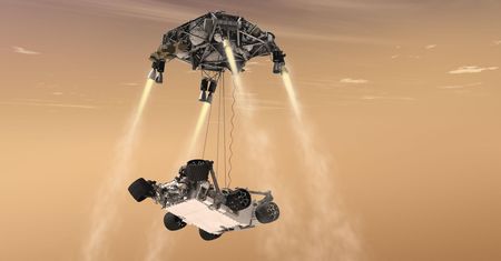 Mars 2020: latający dźwig Sky Crane. Lądowanie łazika Perseverance [Wideo]