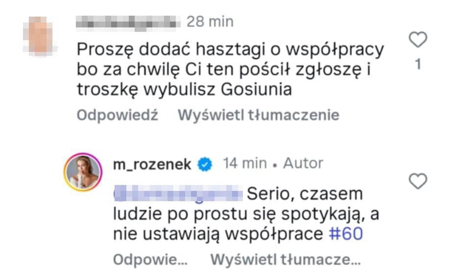 Małgorzata Rozenek wdała się w pyskówkę z internautą
