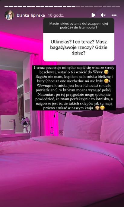 Blanka Lipińska utknęła na lotnisku w Turcji. Zdradziła też, jak jej się tam podobało