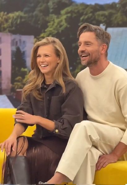 Agnieszka Kaczorowska i Marcin Rogacewicz w "halo tu polsat"