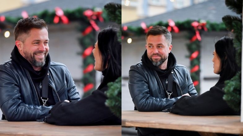 Misha Kostrzewski przechadza się po świątecznym jarmarku z nową ukochaną