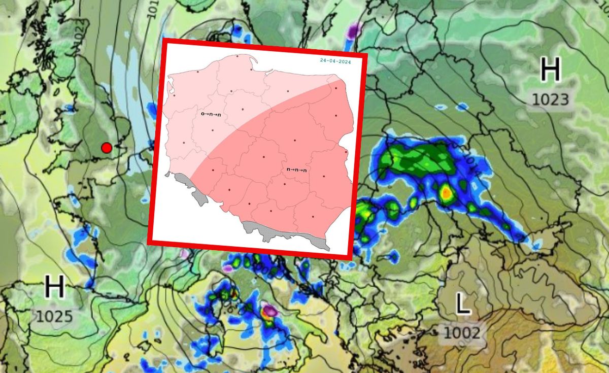 Kształtowana przez niż pochmurna i wilgotna pogoda