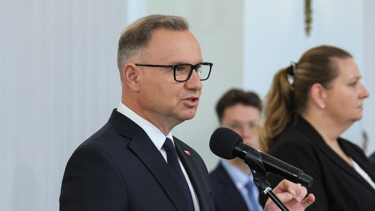 Warszawa, 24.07.2025. Prezydent RP Andrzej Duda przemawia podczas zmiany w składzie Rady Ministrów w Pałacu Prezydenckim w Warszawie, 24 bm. (aldg) PAP/Paweł Supernak